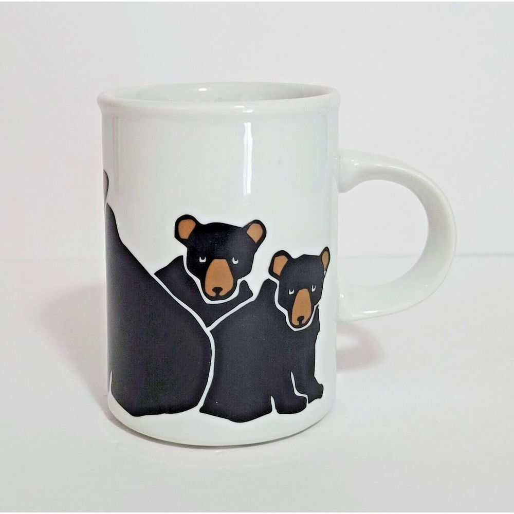 Mother Bear with Cubs Coffee Mug Marc Tetro Danesco Montreal Canada 4" - READ